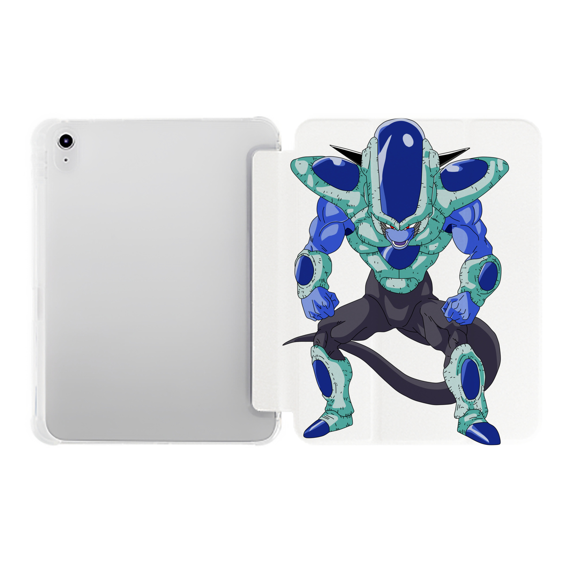 （画像用） ドラゴンボール フリーザ DRAGON BALL Frieza IPad ケース ペン収納付き 三つ折りスタンド PUレザー×シリコン 対応機種9.5/10.5/10.9インチ